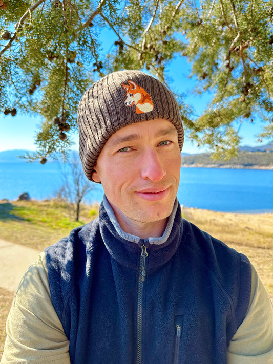 Dingo Australian Merino wool beanie in chocolate brown