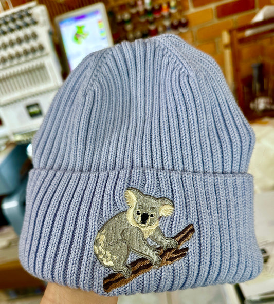 Koala Australian Merino wool beanie in powder blue