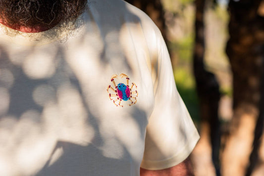 Soldier Crab Embroidered T-shirt | Aussie Marine Life Collection