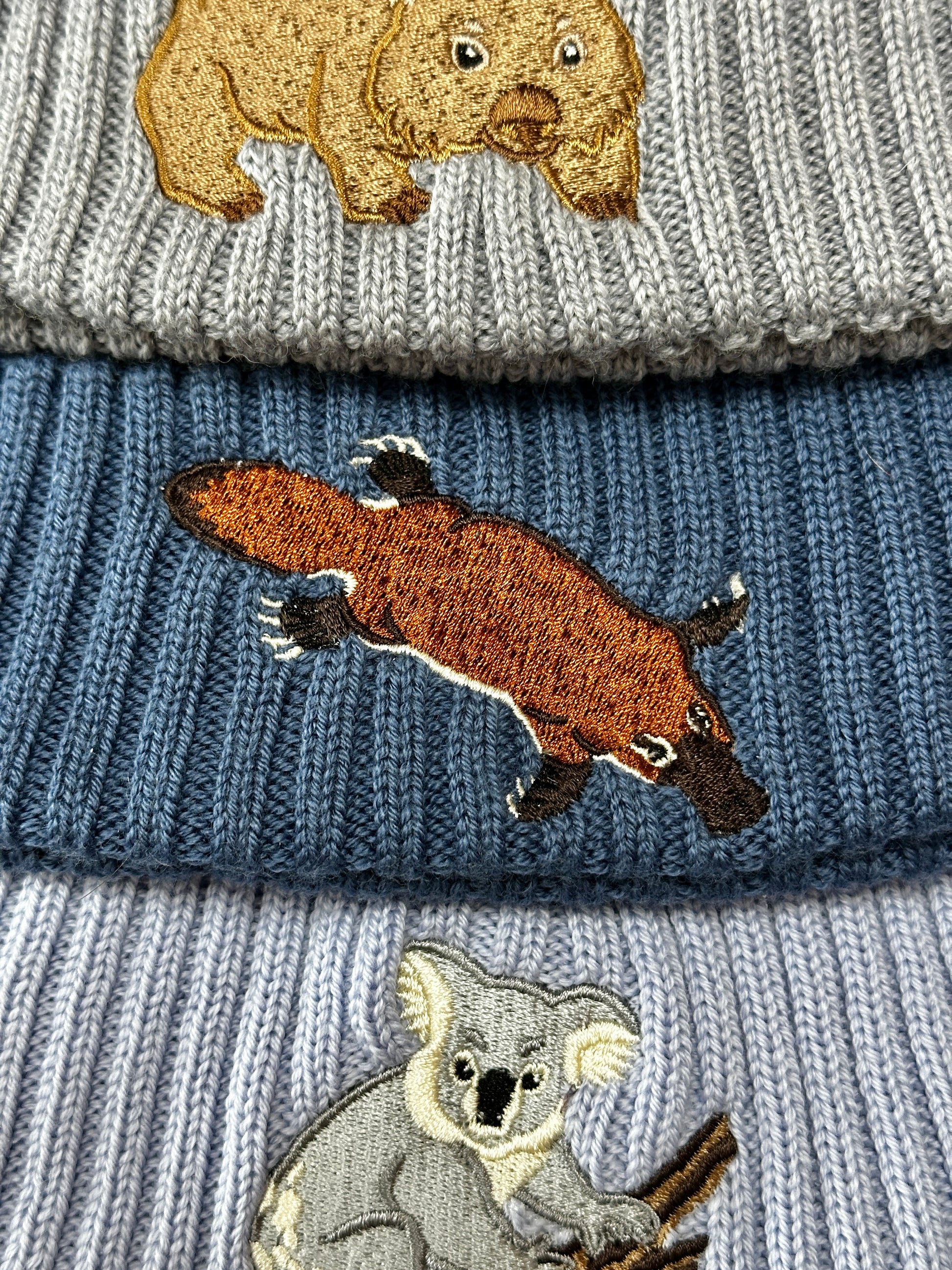 Platypus Australian Merino wool beanie in lake blue