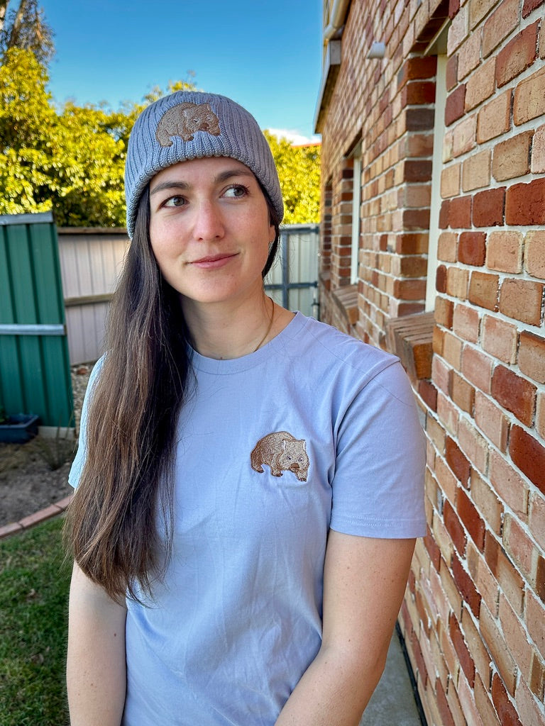 Wombat Australian Merino wool beanie in slate grey