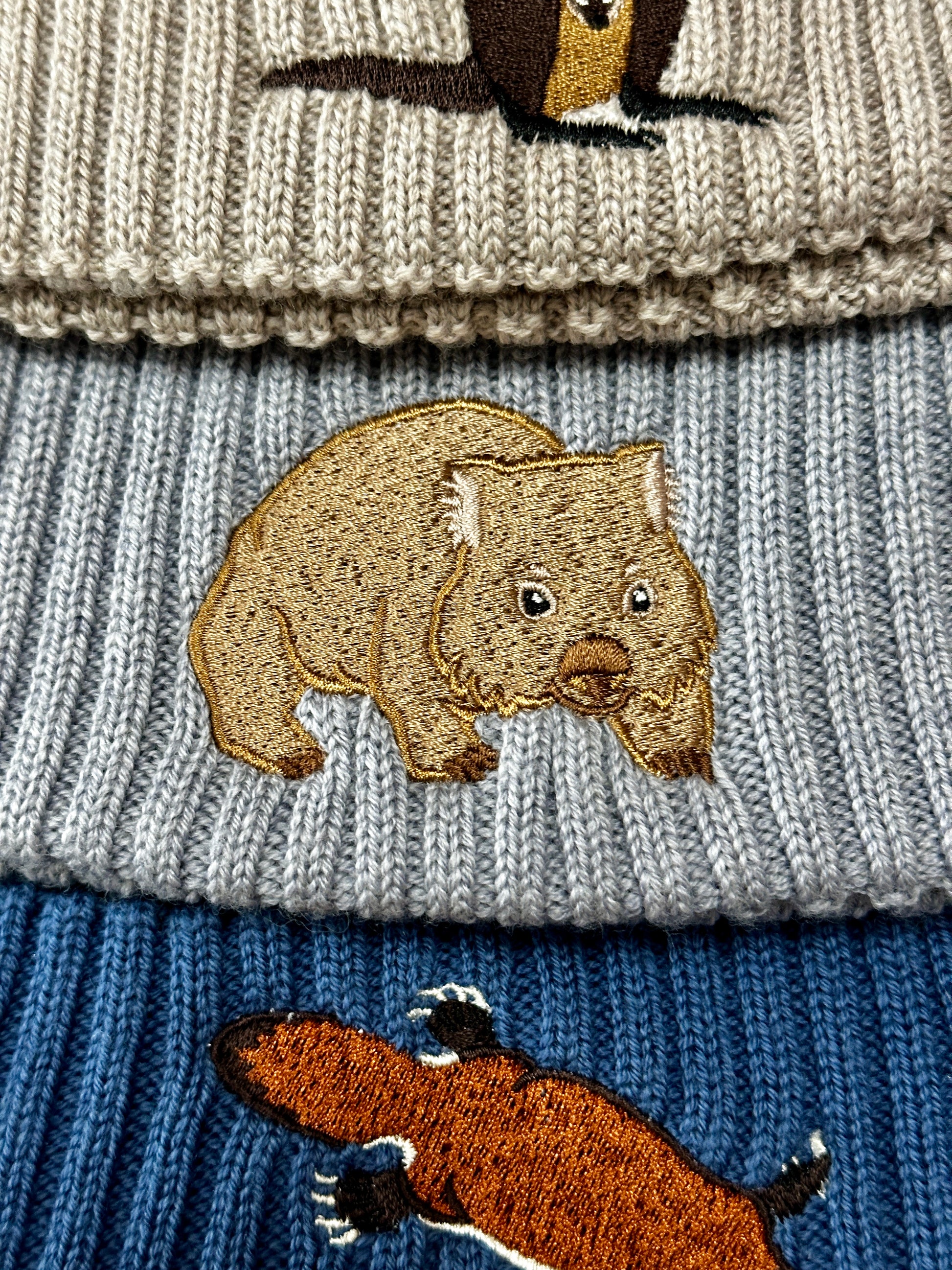 Wombat Australian Merino wool beanie in slate grey