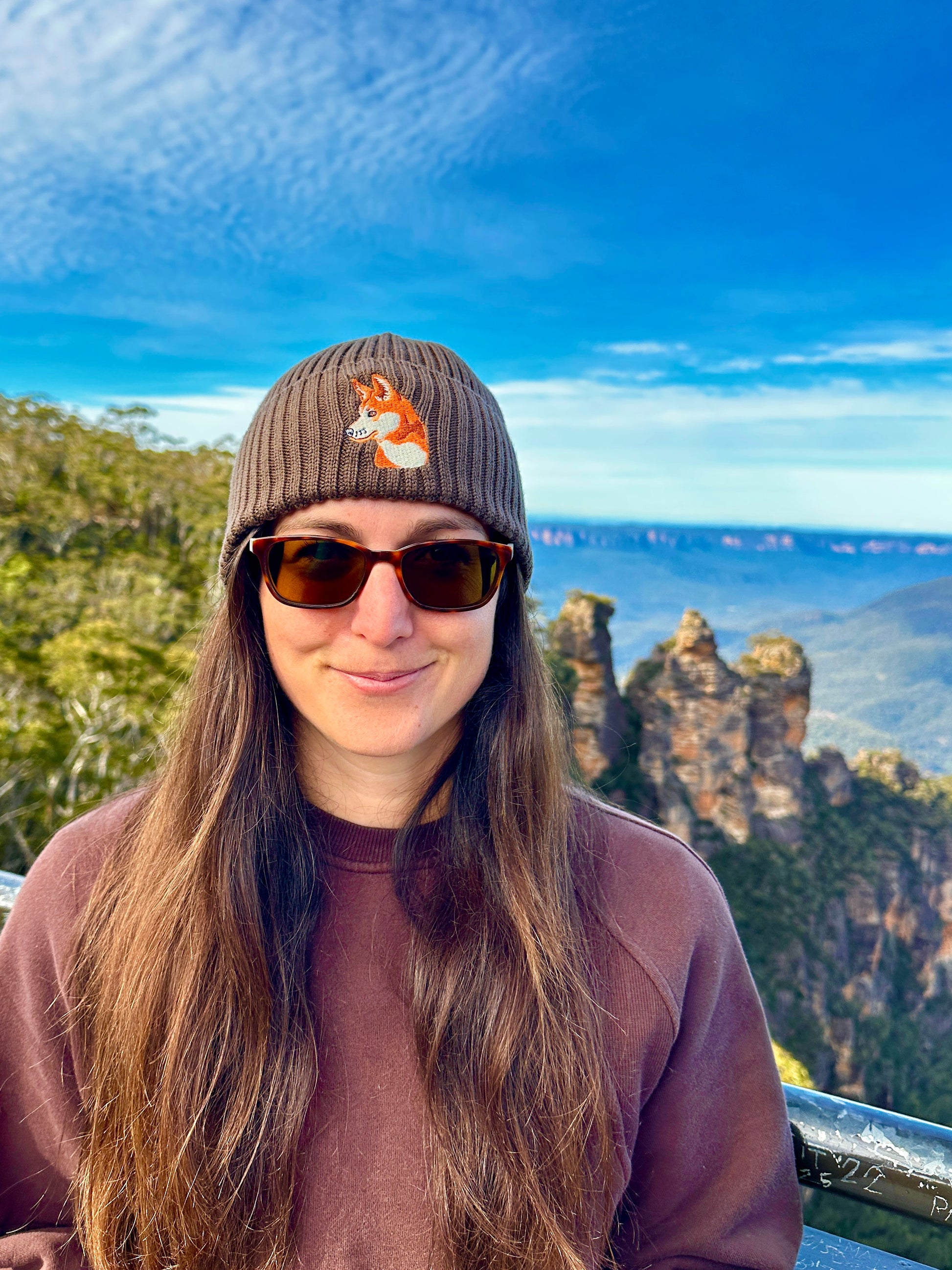 Dingo Australian Merino wool beanie in chocolate brown