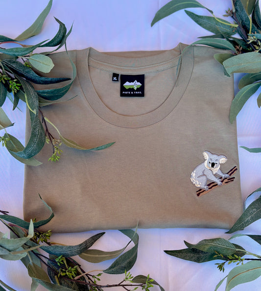 Koala Embroidered Australian Cotton T-shirt | Aussie Animal Collection