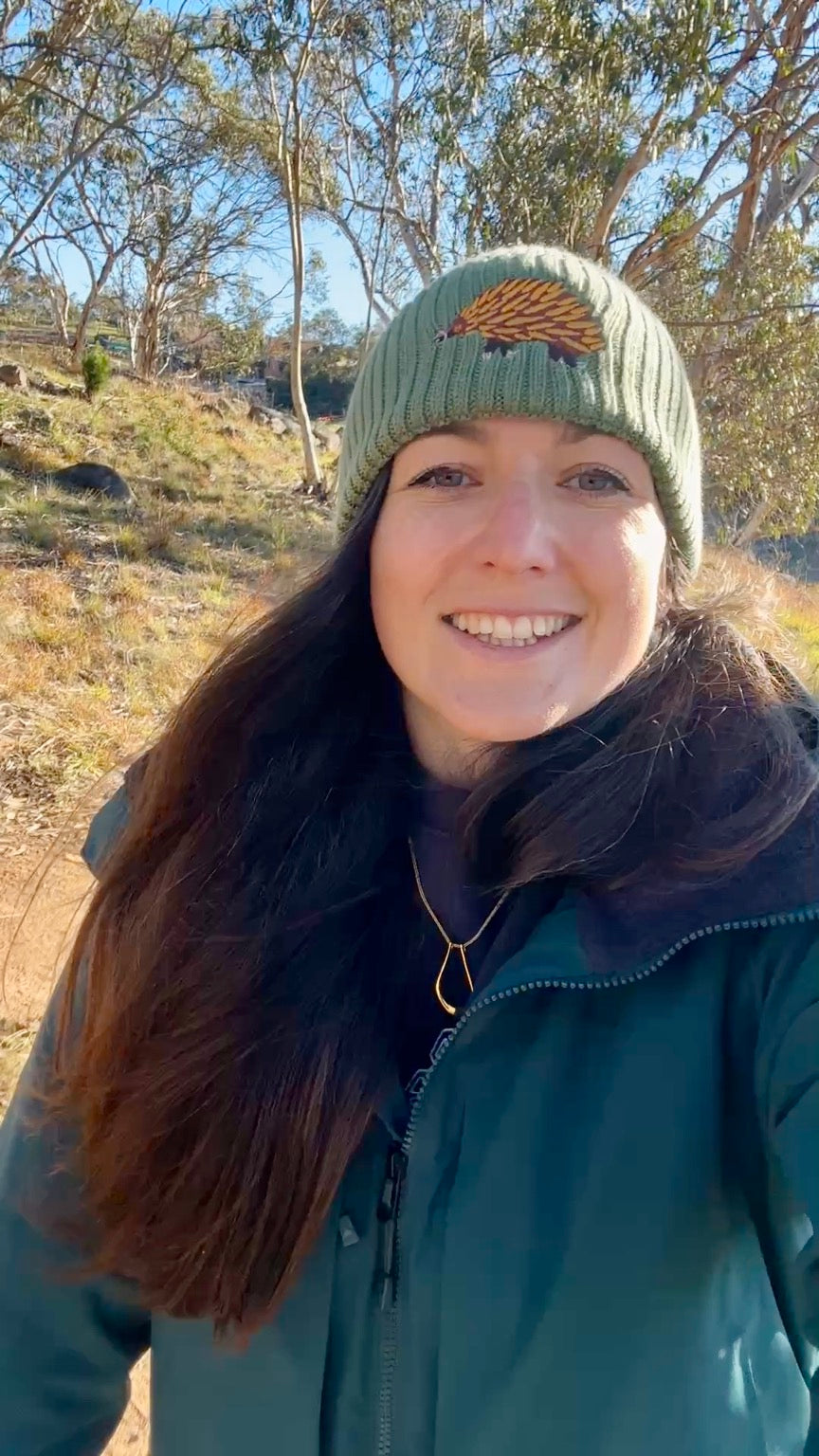 Echidna Australian Merino wool beanie in sage forest green