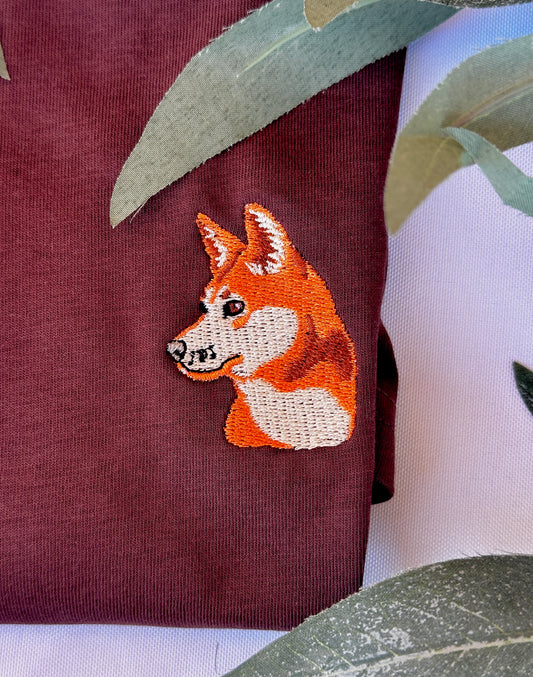 NEW Dingo Embroidered Australian Cotton T-shirt | Aussie Animal Collection