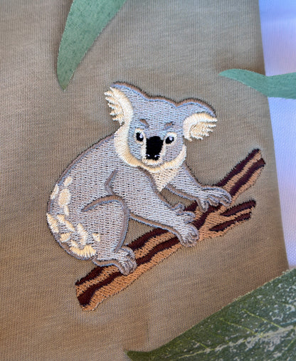 Koala Embroidered Australian Cotton T-shirt | Aussie Animal Collection