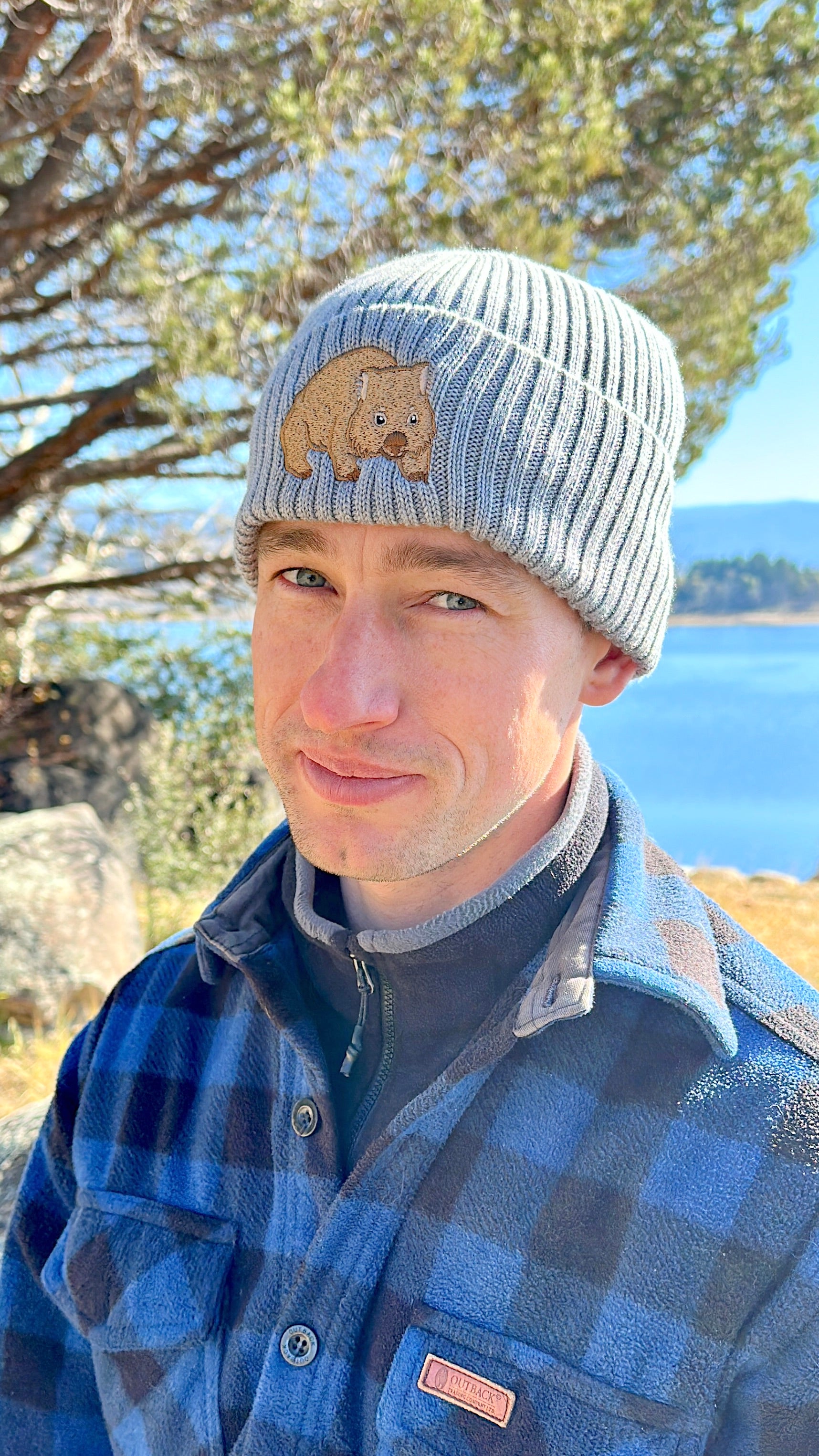Wombat Australian Merino wool beanie in slate grey