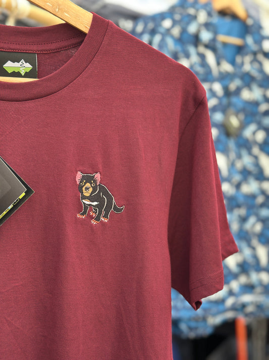 Tasmanian Devil Embroidered T-shirt | Aussie Animal Collection