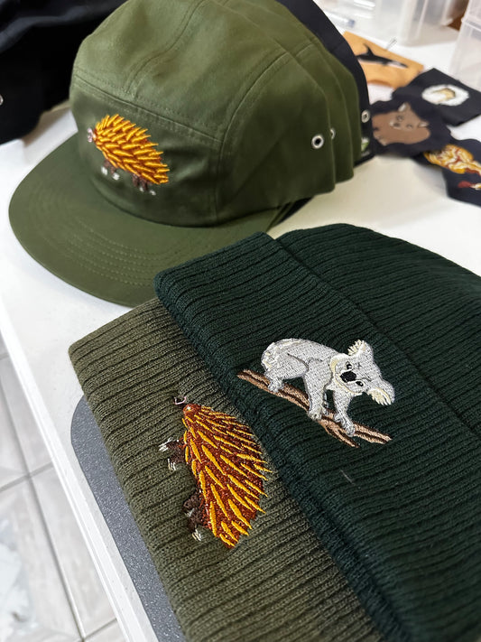 Echidna Embroidered Recycled Beanie | Aussie Animal Collection