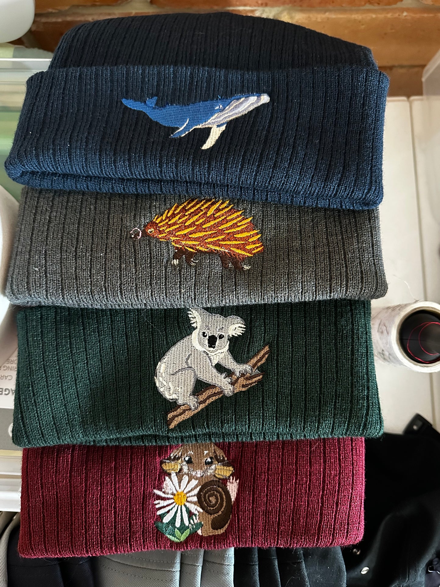 Humpback Whale Embroidered Recycled Beanie | Aussie Marine Life Collection