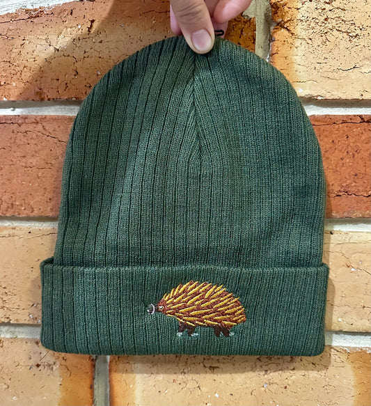Echidna Embroidered Recycled Beanie | Aussie Animal Collection