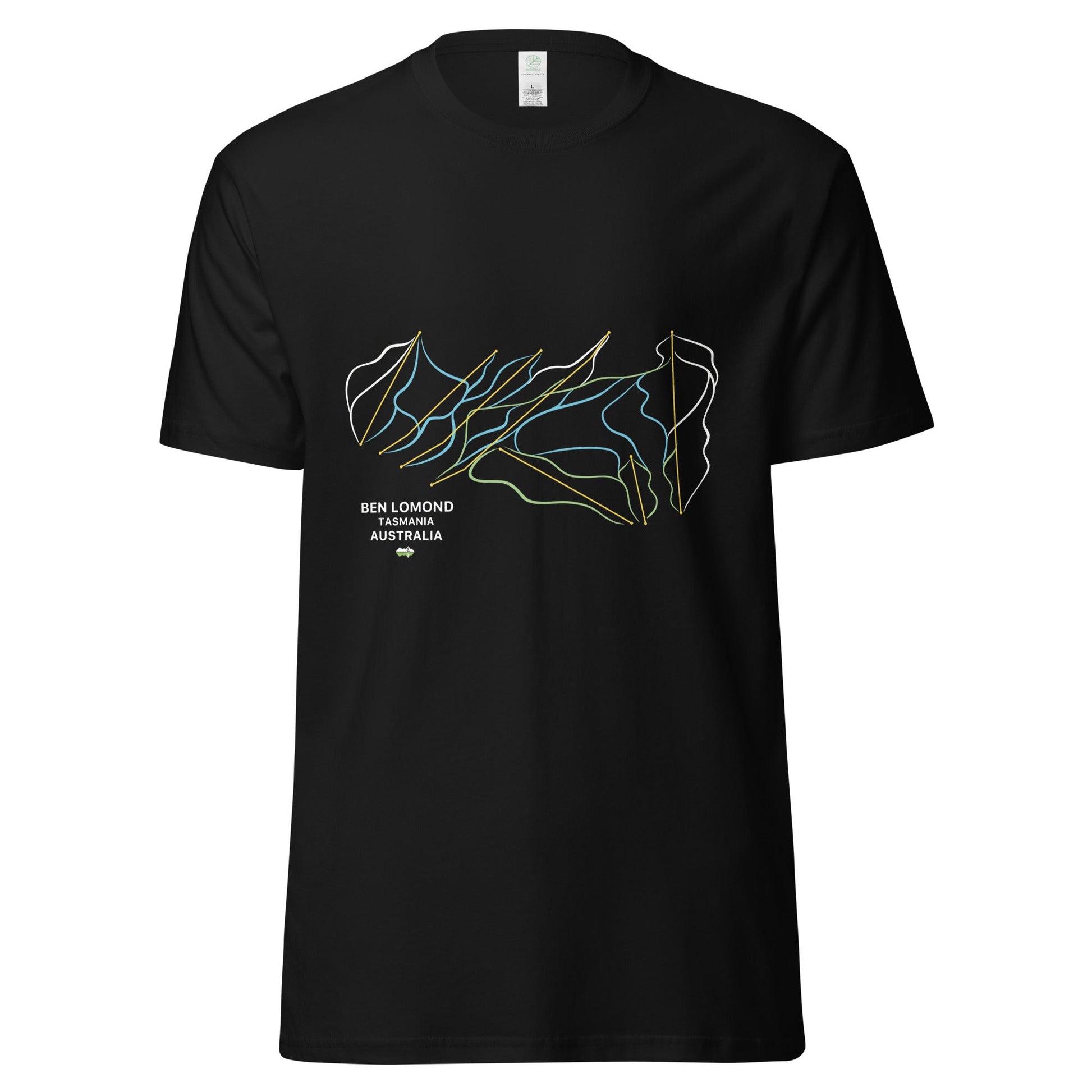 Ben Lomond Ski Mountain Map Organic T-shirt - Piste and Trail T-Shirt