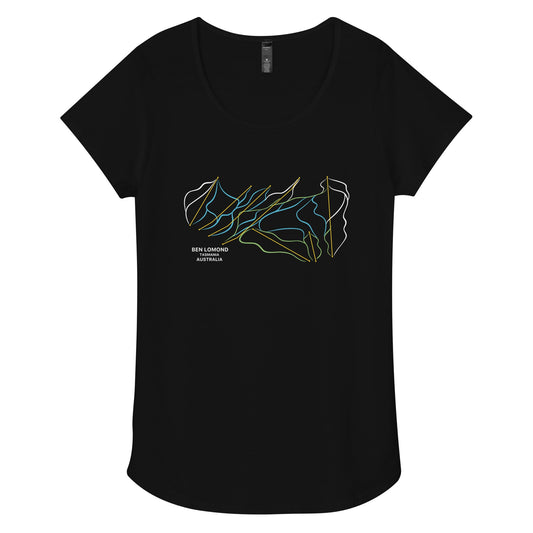 Ben Lomond Ski Mountain Map Women’s Tee - Piste and Trail T-Shirt