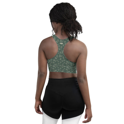 Coastal Banksia Forest Longline Sports Bra - Piste and Trail Sports Bra