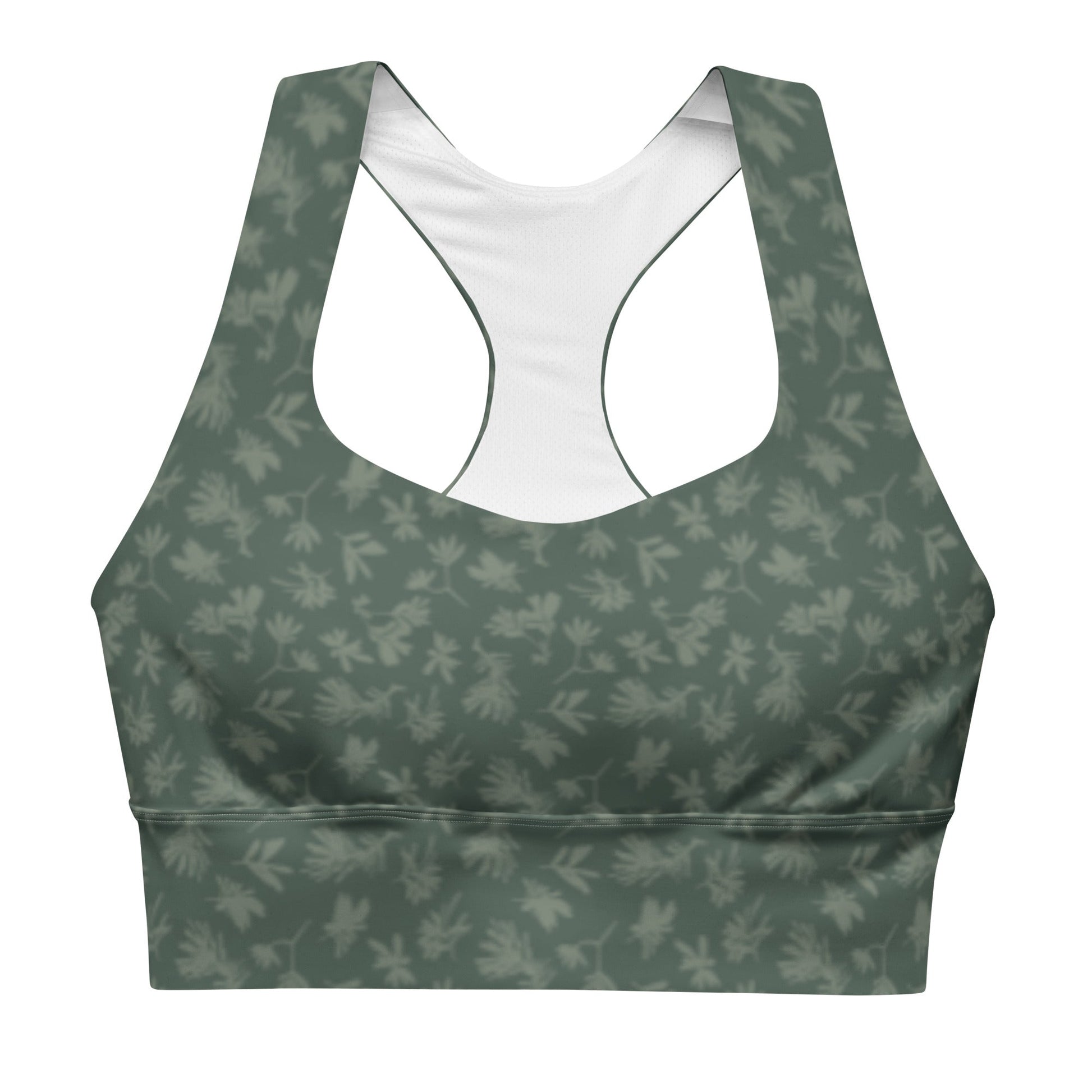 Coastal Banksia Forest Longline Sports Bra - Piste and Trail Sports Bra