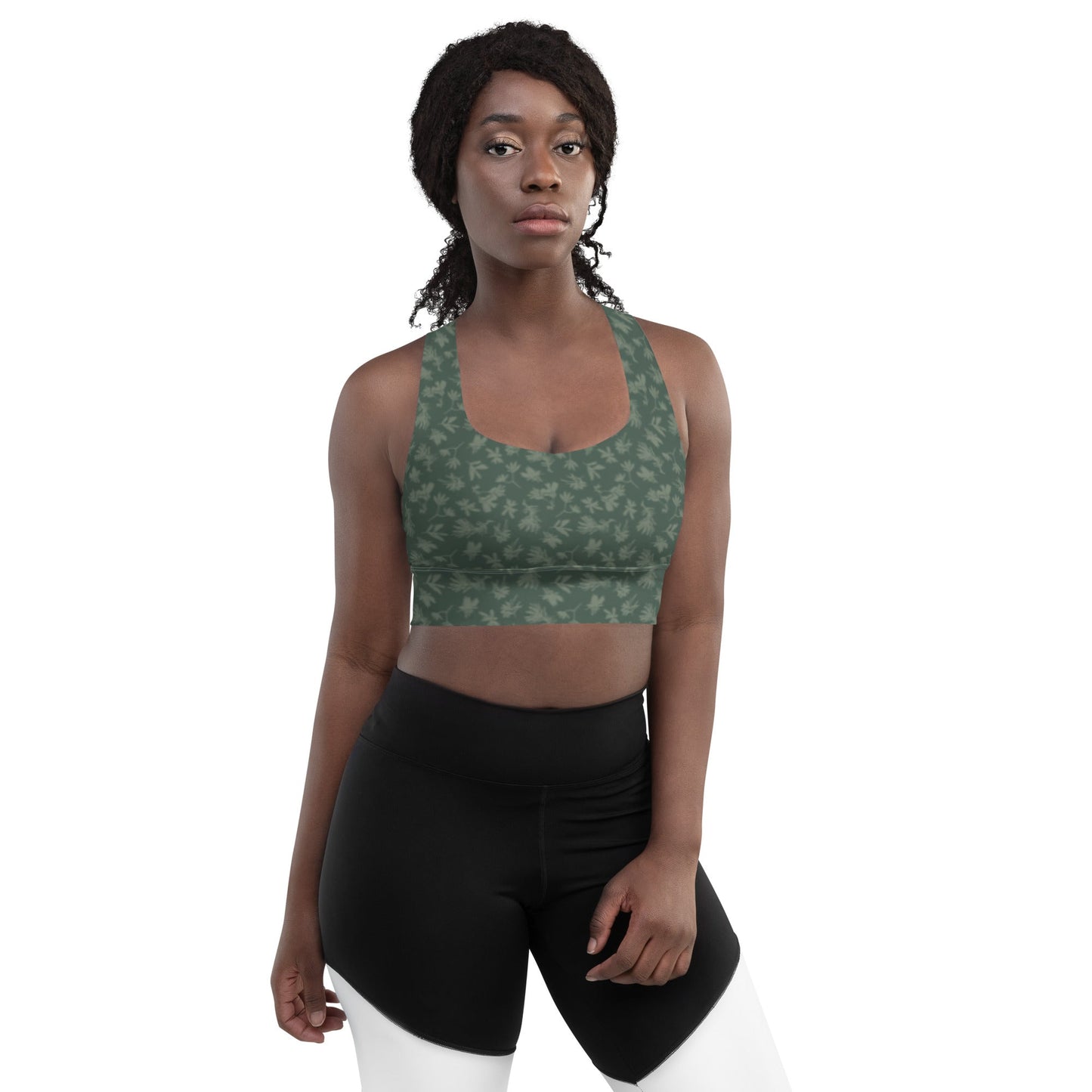 Coastal Banksia Forest Longline Sports Bra - Piste and Trail Sports Bra