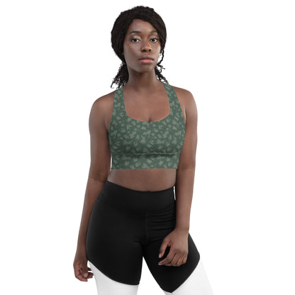 Coastal Banksia Forest Longline Sports Bra - Piste and Trail Sports Bra