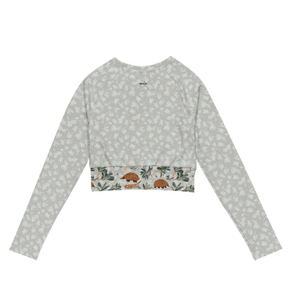 Echidna & Banksia Recycled Long - Sleeve UPF50+ Crop Top - Piste and Trail Crop Top