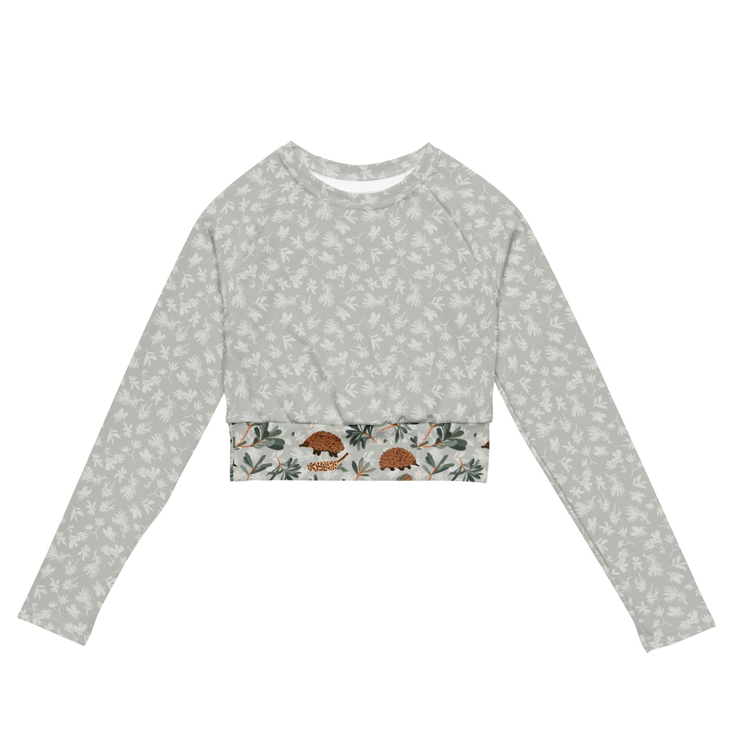 Echidna & Banksia Recycled Long - Sleeve UPF50+ Crop Top - Piste and Trail Crop Top