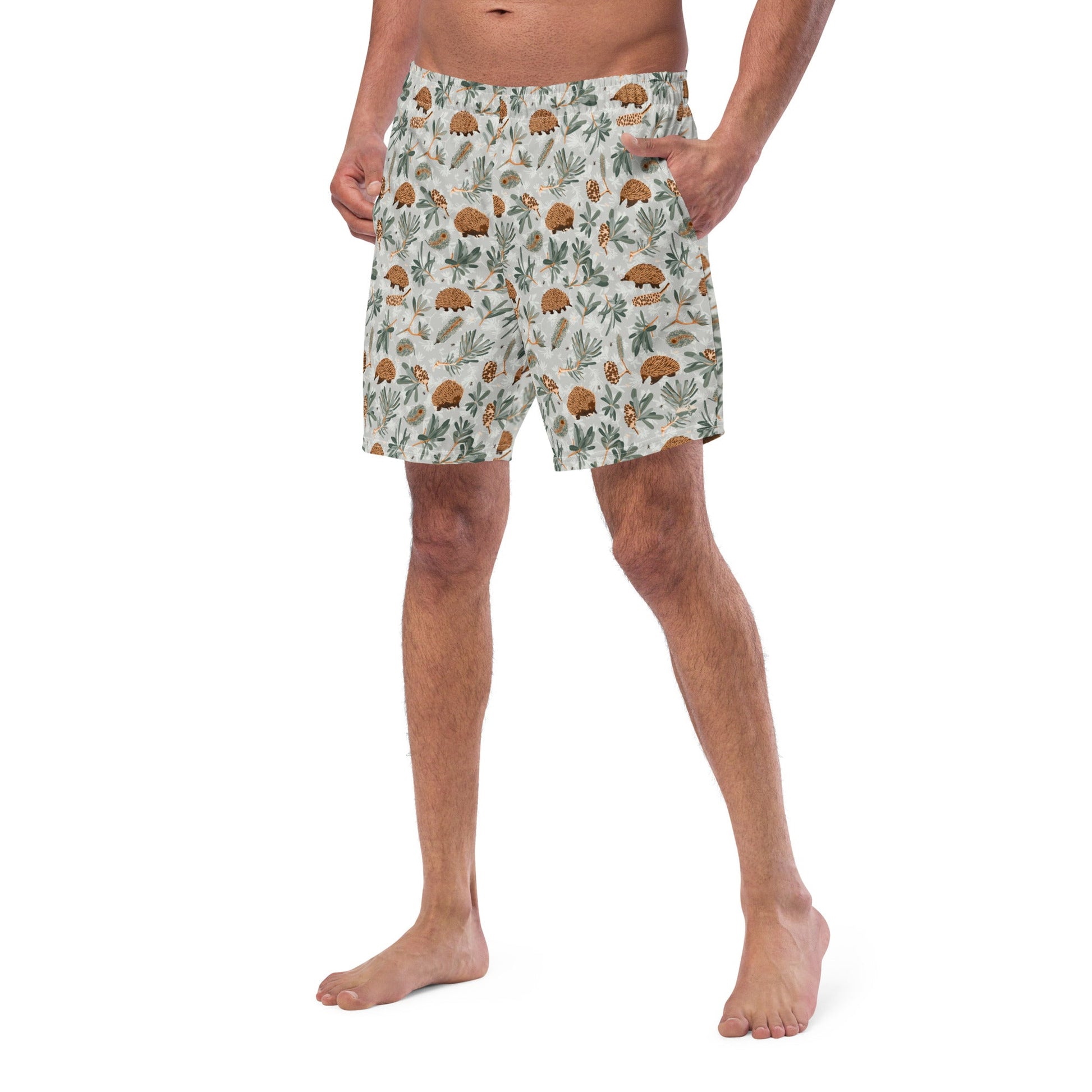 Echidna & Coastal Banksia Recycled Swim Shorts - Piste and Trail Board Shorts