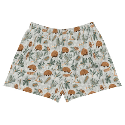 Echidna & Coastal Banksia Women's Recycled Athletic Board Shorts - Piste and Trail Board Shorts