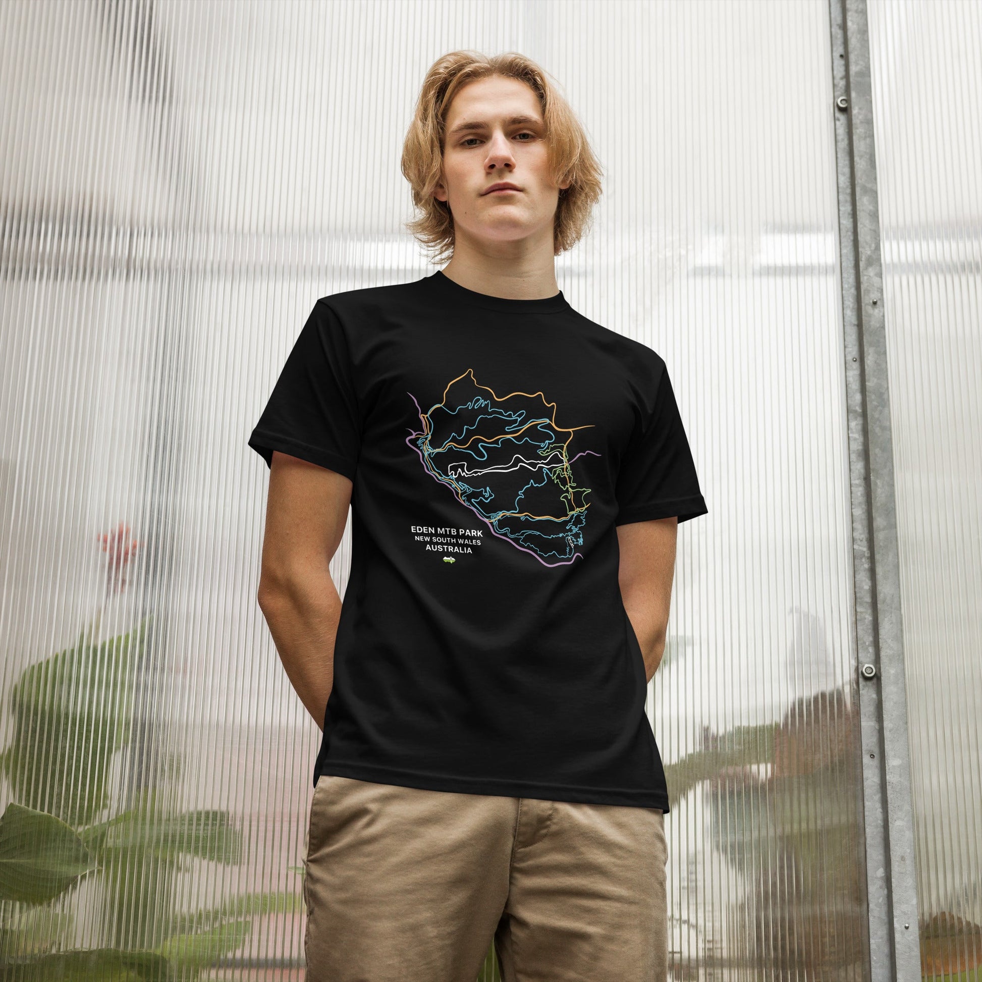 Eden MTB Park Trail Map Unisex Organic T-shirt - Piste and Trail T-Shirt