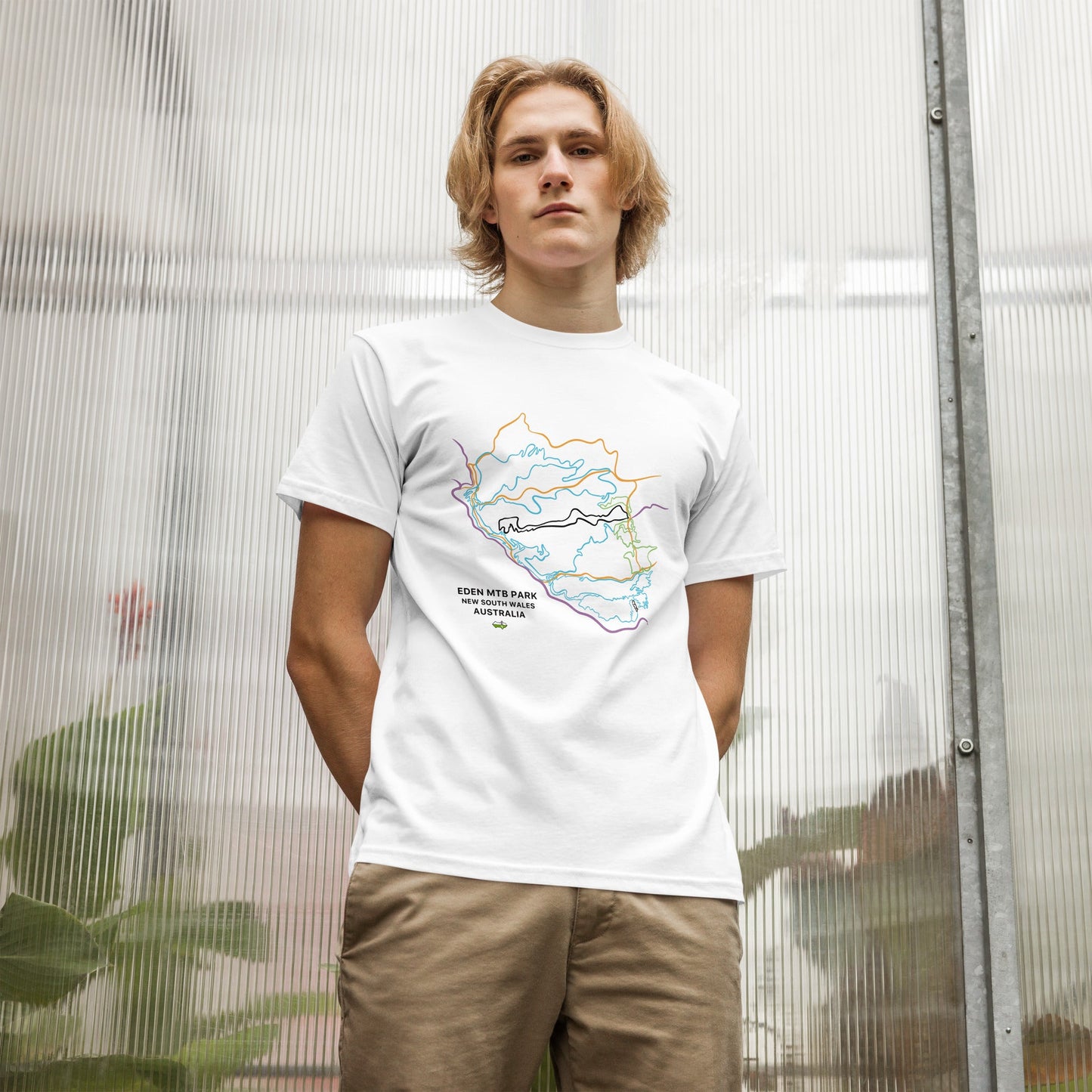 Eden MTB Park Trail Map Unisex Organic T-shirt - Piste and Trail T-Shirt