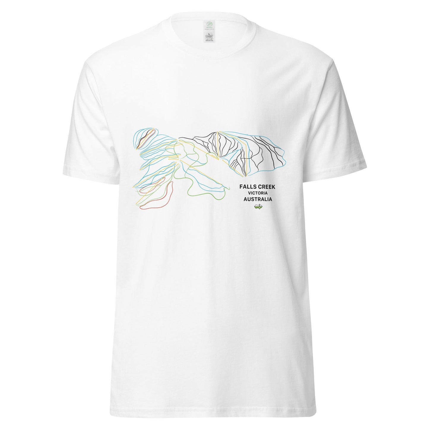 Falls Creek Ski Mountain Map Organic T-shirt - Piste and Trail T-Shirt