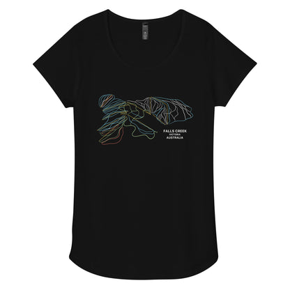 Falls Creek Ski Mountain Map Women’s Tee - Piste and Trail T-Shirt