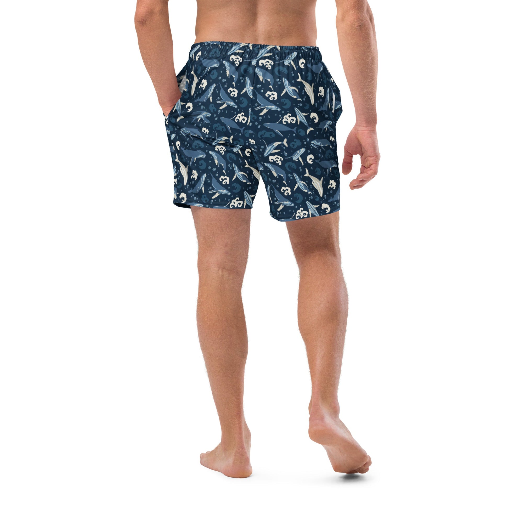 Humpback Whale UPF50+ Mens Recycled Swim Shorts - Piste and Trail Board Shorts