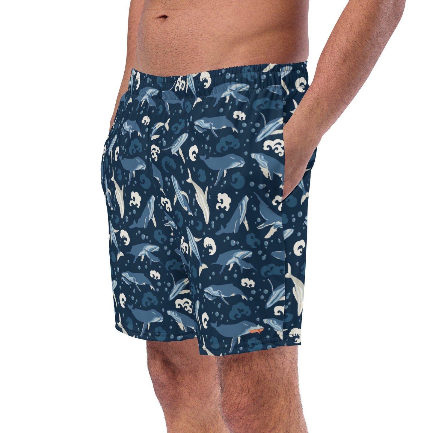 Humpback Whale UPF50+ Mens Recycled Swim Shorts - Piste and Trail Board Shorts