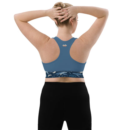 Humpback Whales Longline Yoga Bra - Piste and Trail Sports Bra