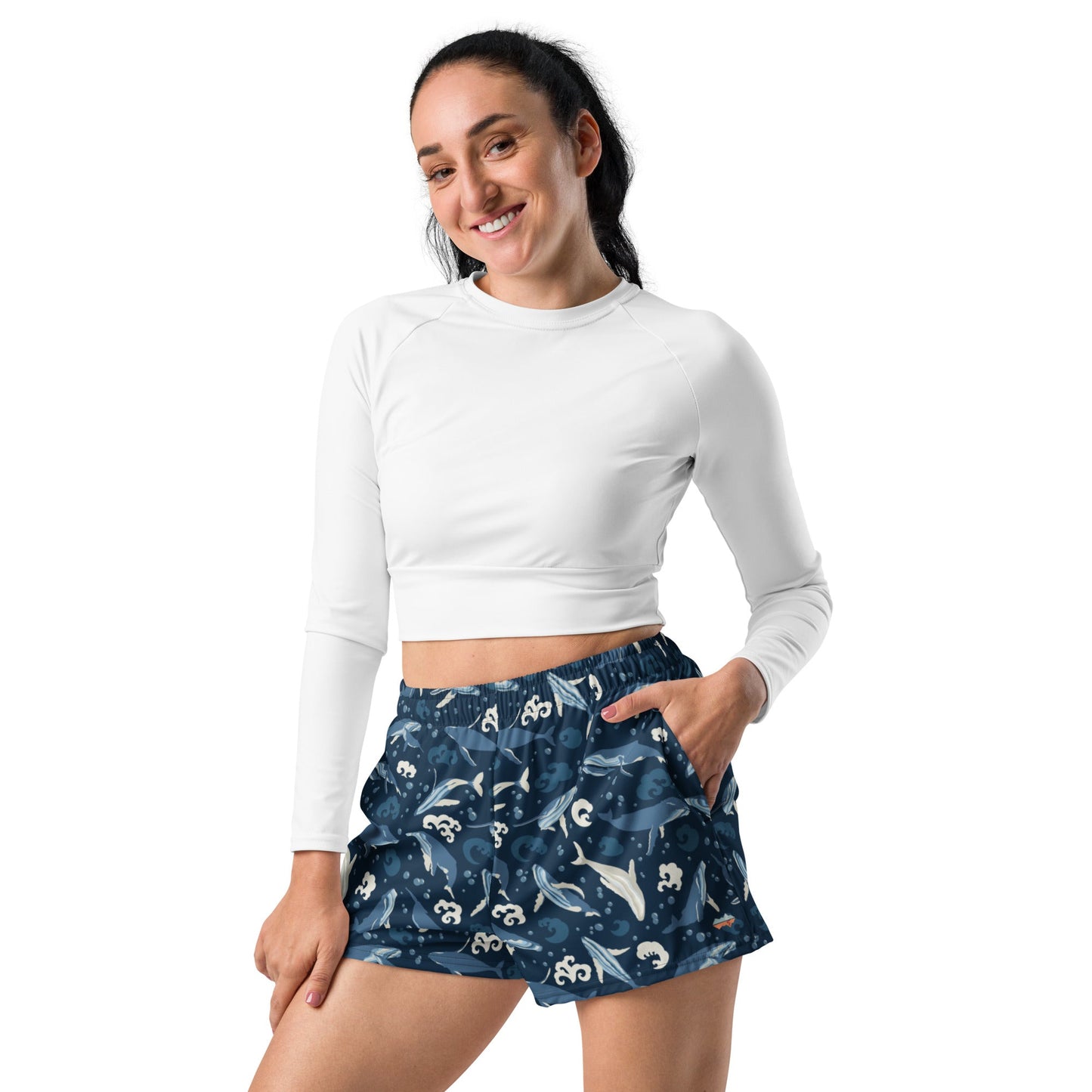 Humpback Whales Women’s Recycled Board Shorts - Piste and Trail Board Shorts