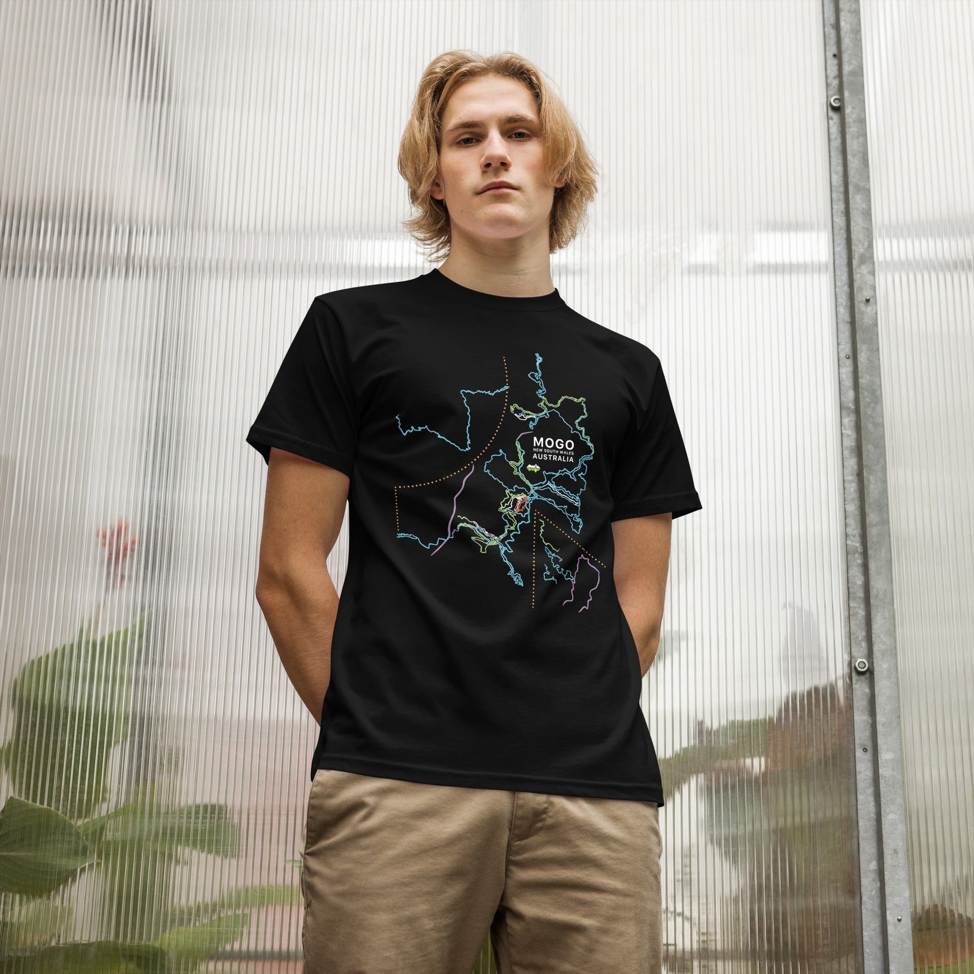 MOGO MTB Trail Map Organic Cotton T-Shirt - Piste and Trail T-Shirt