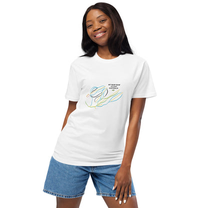 Mt Baw Baw Ski Mountain Map Organic T-shirt - Piste and Trail T-Shirt