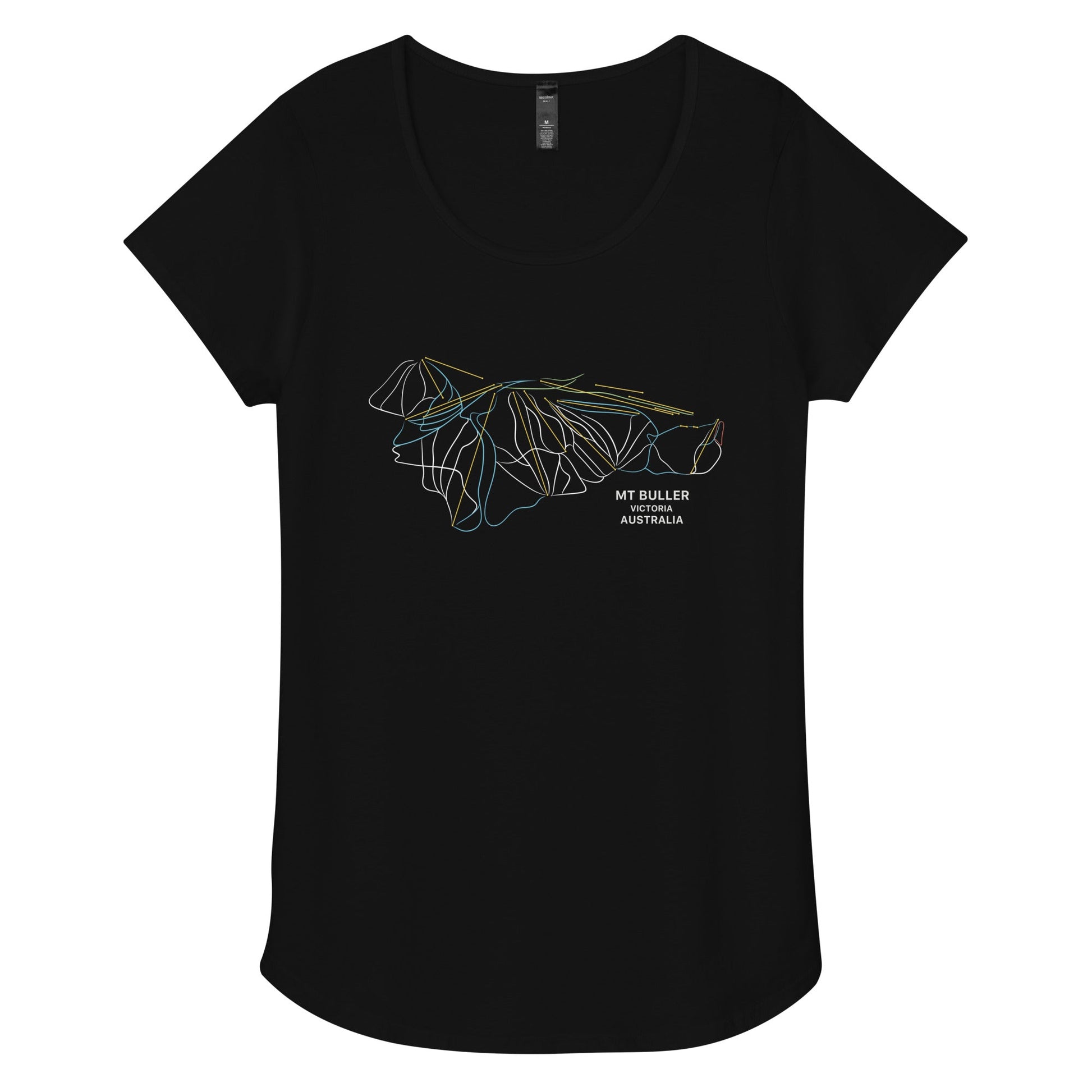 Mt Buller Mountain Map Women’s Tee - Piste and Trail T-Shirt