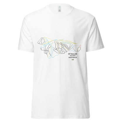 Mt Buller Ski Mountain Map Organic T-shirt - Piste and Trail T-Shirt