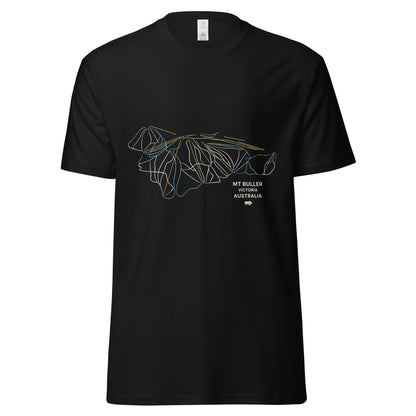 Mt Buller Ski Mountain Map Organic T-shirt - Piste and Trail T-Shirt