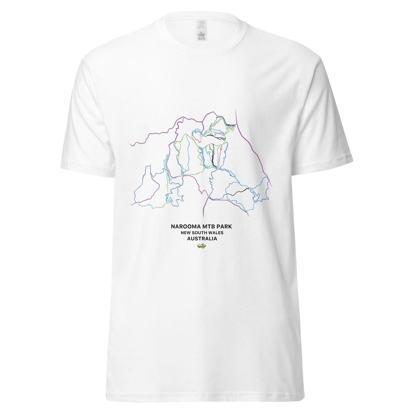 Narooma MTB Park Mountain Map Organic T-shirt - Piste and Trail T-Shirt