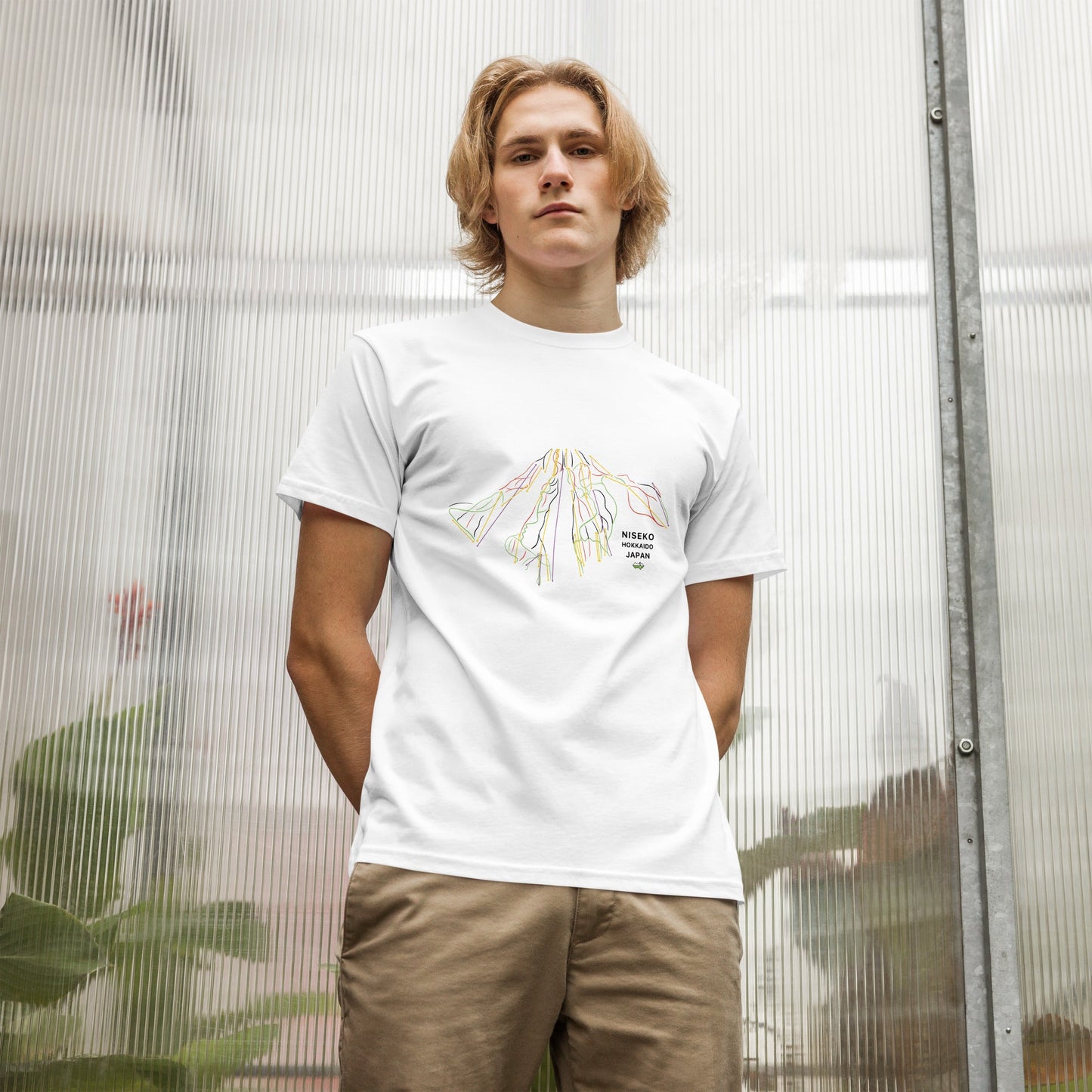 Niseko Ski Mountain Map Organic T-shirt - Piste and Trail T-Shirt