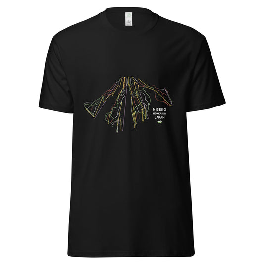 Niseko Ski Mountain Map Organic T-shirt - Piste and Trail T-Shirt