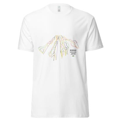 Niseko Ski Mountain Map Organic T-shirt - Piste and Trail T-Shirt