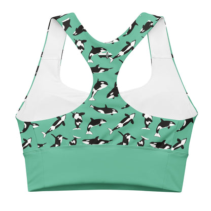 Orcas of Eden Recycled Longline Yoga Bra - Piste and Trail Sports Bra