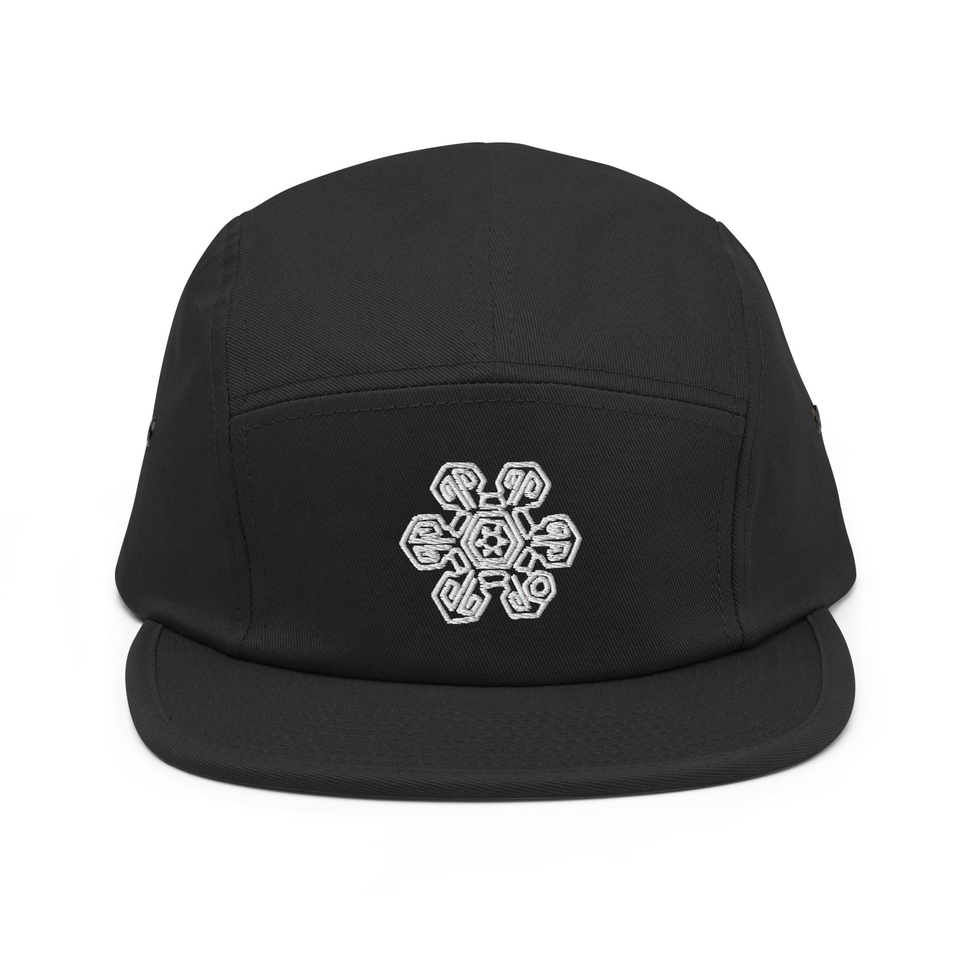 Perfectly Imperfect Snowflake C Little Black 5 Panel Cap - Piste and Trail Cap