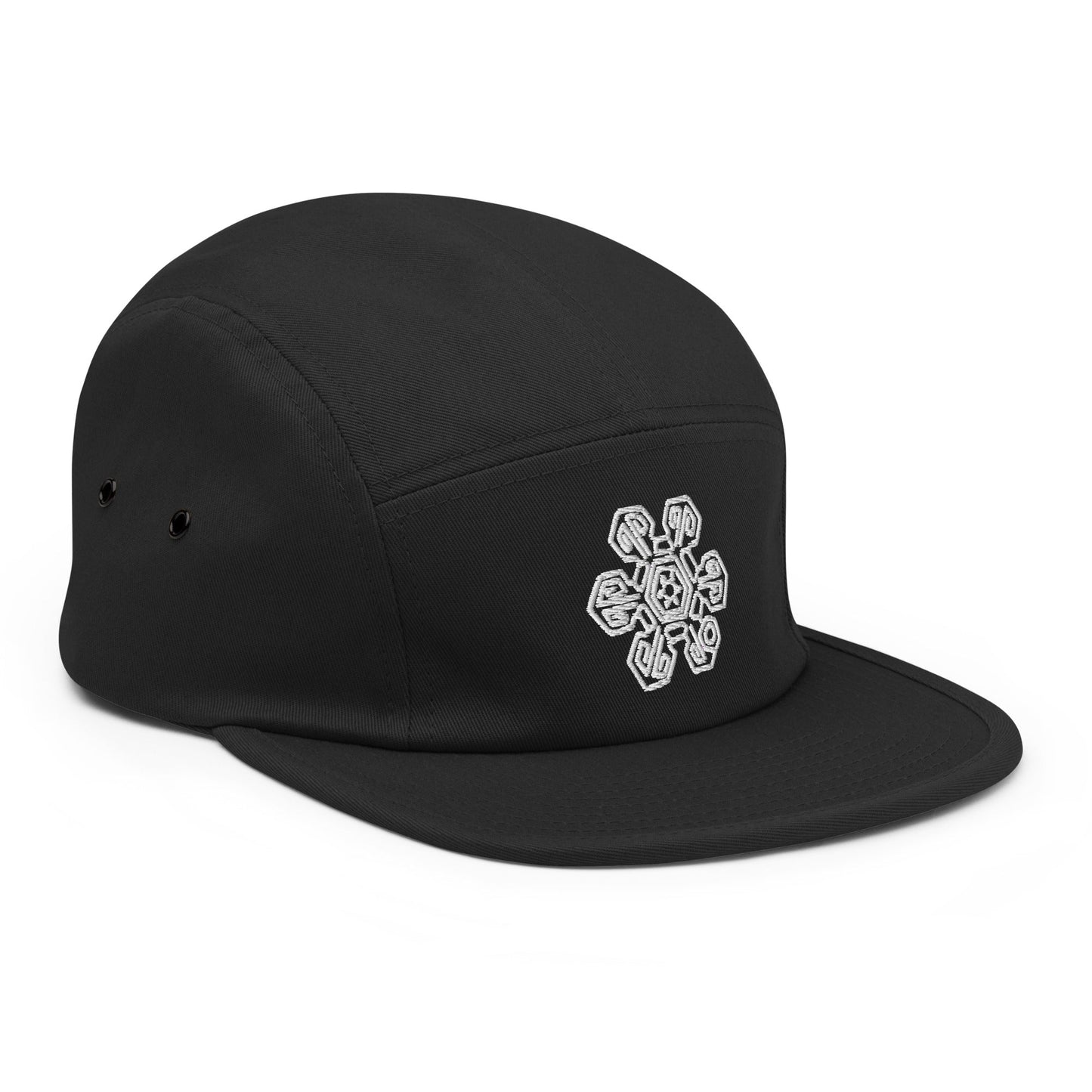 Perfectly Imperfect Snowflake C Little Black 5 Panel Cap - Piste and Trail Cap