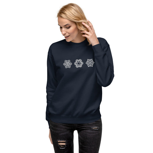 Perfectly Imperfect Snowflakes Unisex Embroidered Sweatshirt - Piste and Trail Sweatshirt