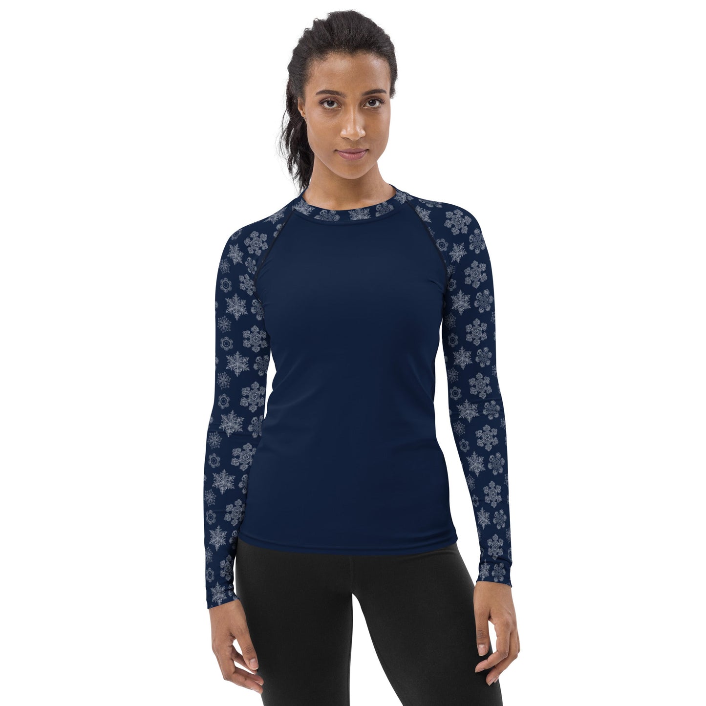 Perfectly Imperfect Snowflakes UPF50+ Women's Athletic Top/Rashie - Piste and Trail Rash Guard