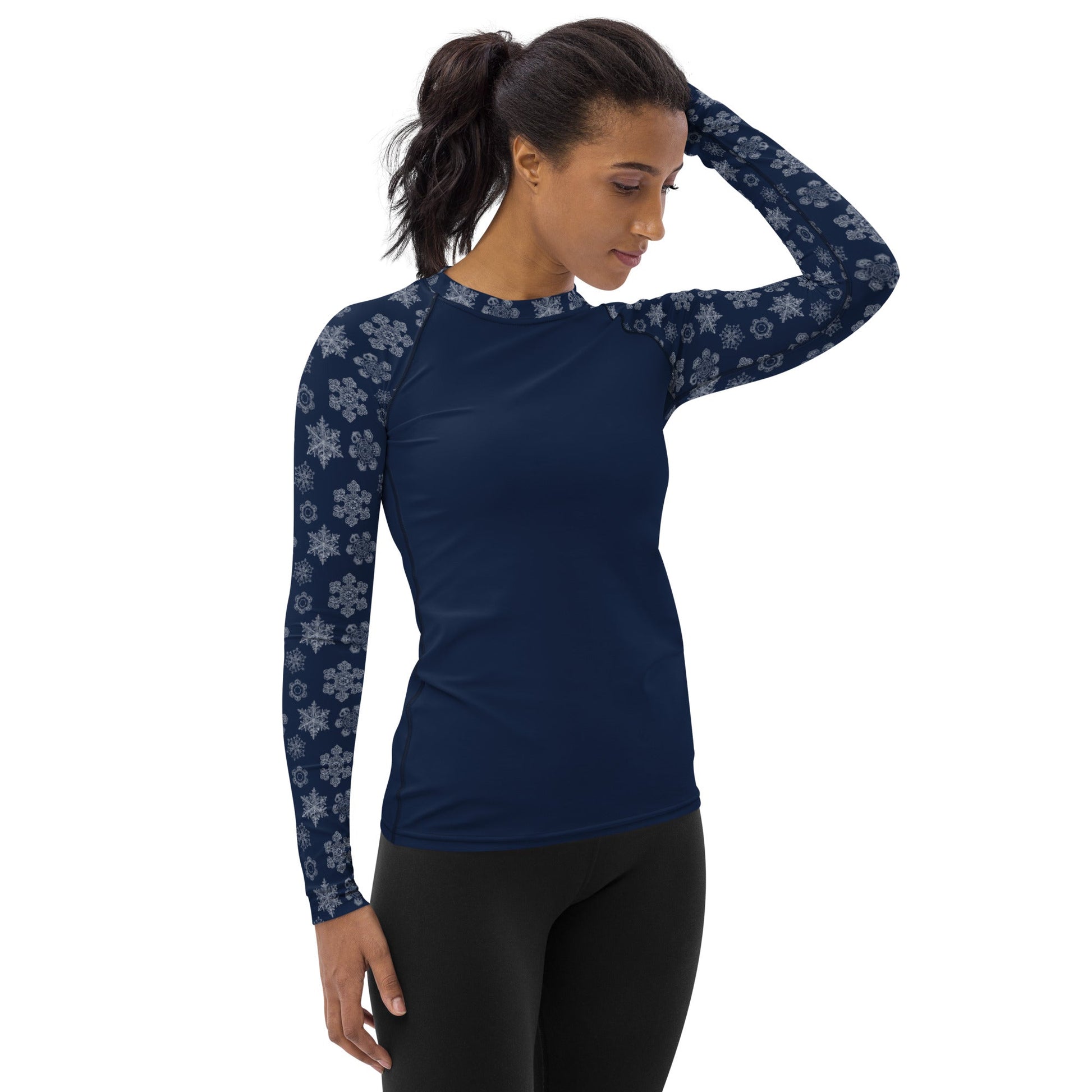 Perfectly Imperfect Snowflakes UPF50+ Women's Athletic Top/Rashie - Piste and Trail Rash Guard