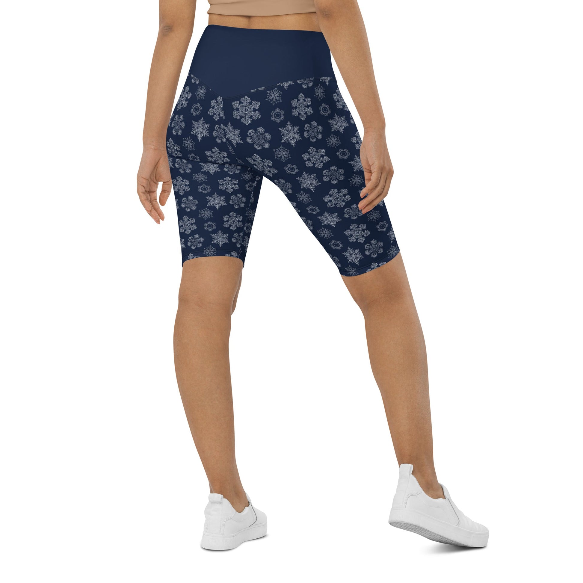 Perfectly Imperfect Snowflakes Women's Long Bike Shorts - Piste and Trail Bike Shorts